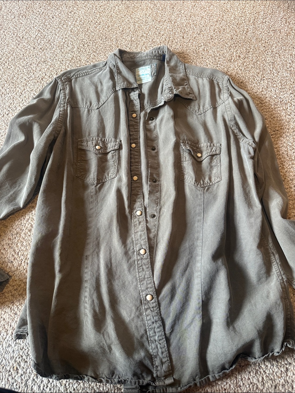 Panhandle Slim Olive Green Button-Down Western Shirt
